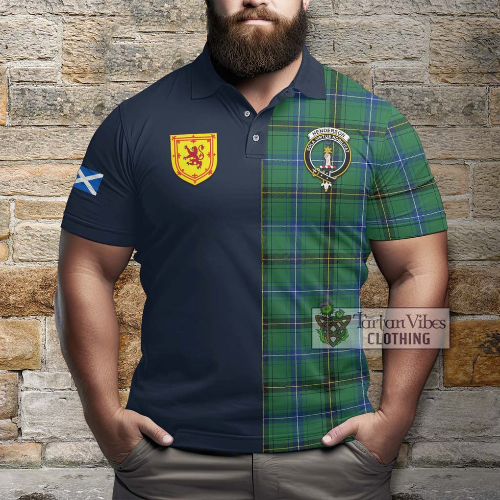 Tartan Vibes Clothing Henderson Ancient Tartan Polo Shirt with Scottish Lion Royal Arm Half Style