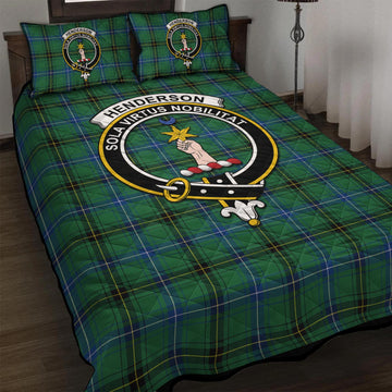 Henderson Ancient Tartan Quilt Bed Set with Family Crest