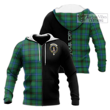 Henderson Ancient Tartan Knitted Hoodie with Family Crest and Half Of Me Style