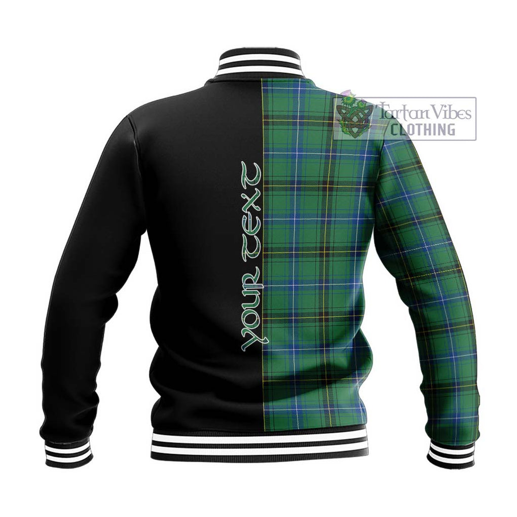 Henderson Ancient Tartan Baseball Jacket with Family Crest and Half Of Me Style - Tartanvibesclothing Shop