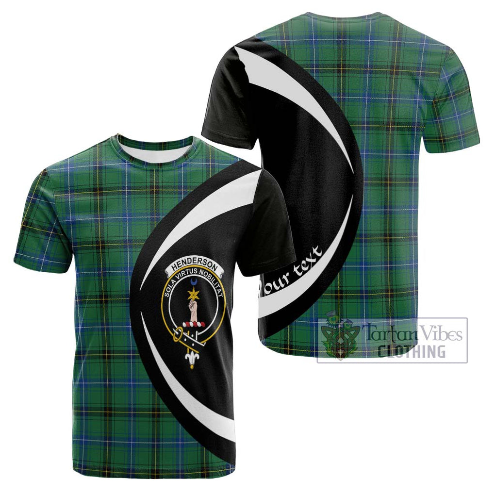 Tartan Vibes Clothing Henderson Ancient Tartan Cotton T-shirt with Family Crest Circle Style