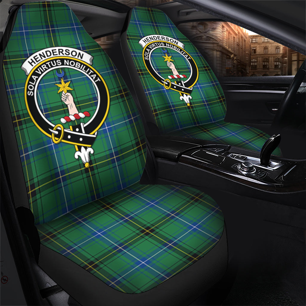 Henderson Ancient Tartan Car Seat Cover with Family Crest - Tartanvibesclothing