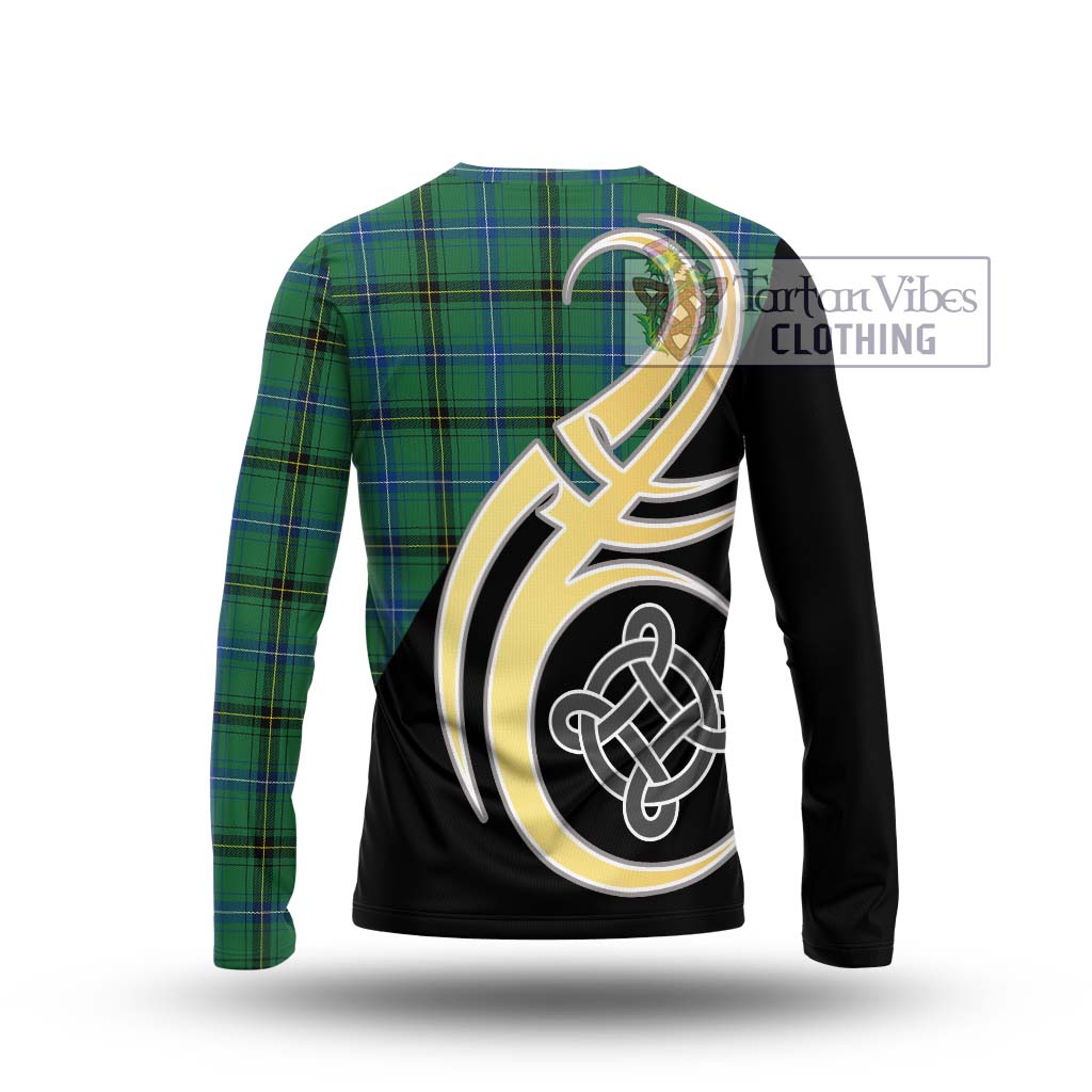 Henderson Ancient Tartan Long Sleeve T-Shirt with Family Crest and Celtic Symbol Style - Tartan Vibes Clothing