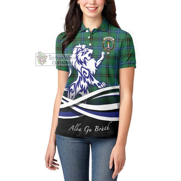 Henderson Ancient Tartan Women's Polo Shirt with Alba Gu Brath Regal Lion Emblem