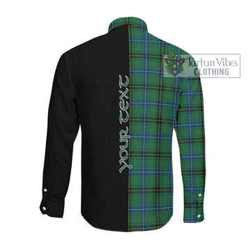 Henderson Ancient Tartan Long Sleeve Button Shirt with Family Crest and Half Of Me Style