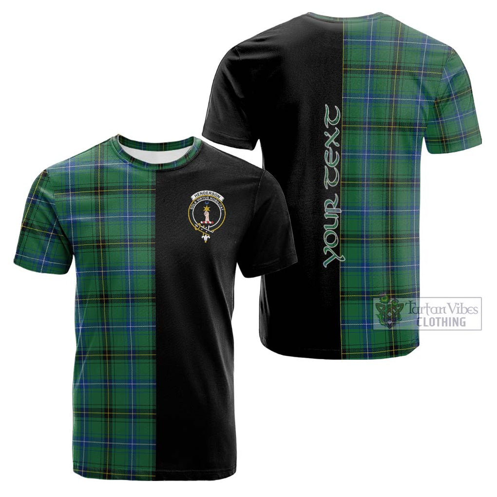 Tartan Vibes Clothing Henderson Ancient Tartan Cotton T-shirt with Family Crest and Half Of Me Style