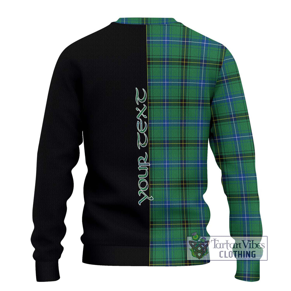 Henderson Ancient Tartan Knitted Sweater with Family Crest and Half Of Me Style - Tartanvibesclothing Shop