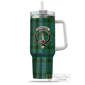 Henderson Ancient Tartan and Family Crest Tumbler with Handle