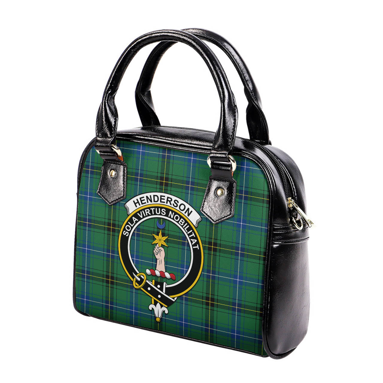 Henderson Ancient Tartan Shoulder Handbags with Family Crest - Tartanvibesclothing