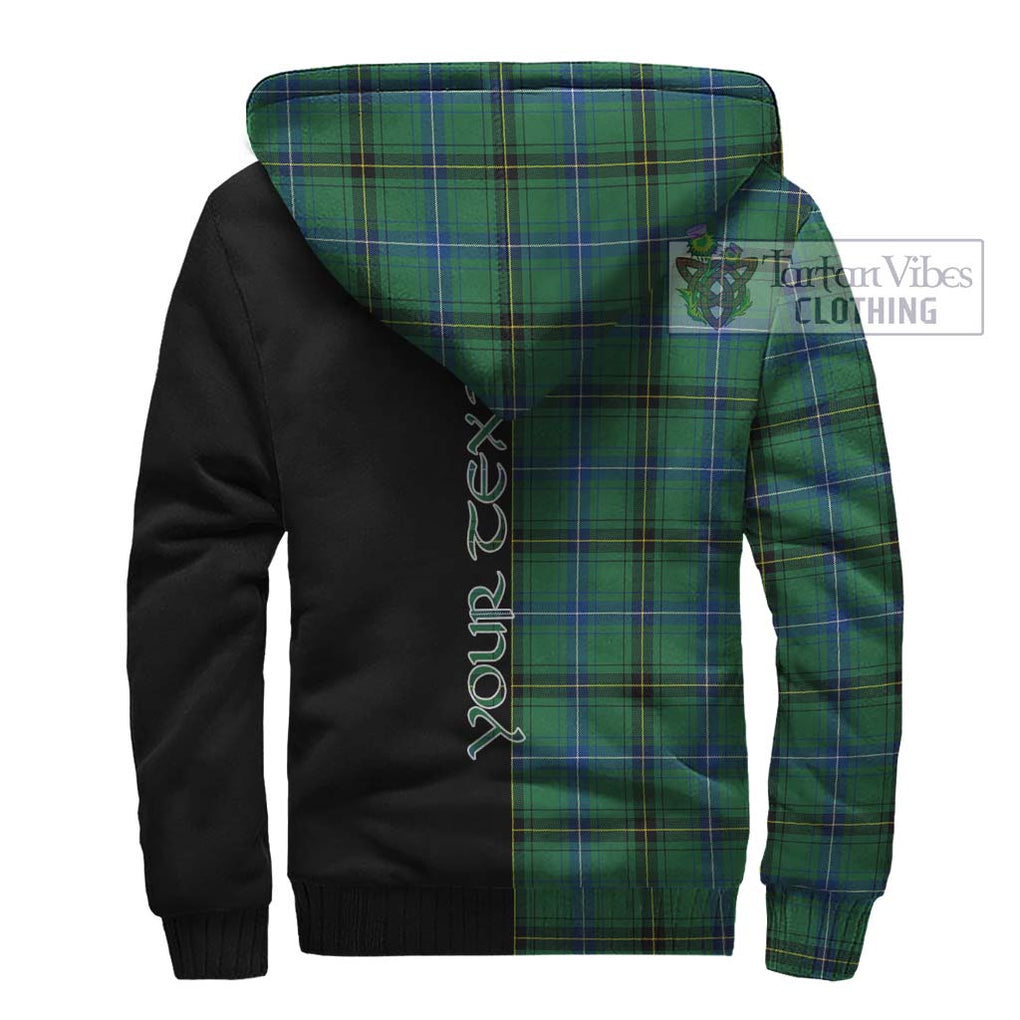 Henderson Ancient Tartan Sherpa Hoodie with Family Crest and Half Of Me Style - Tartanvibesclothing Shop