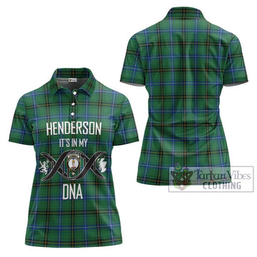 Henderson Ancient Tartan Women's Polo Shirt with Family Crest DNA In Me Style