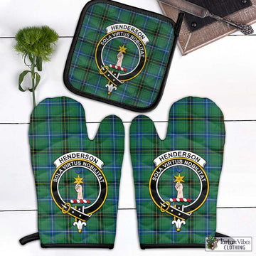 Henderson Ancient Tartan Combo Oven Mitt & Pot-Holder with Family Crest