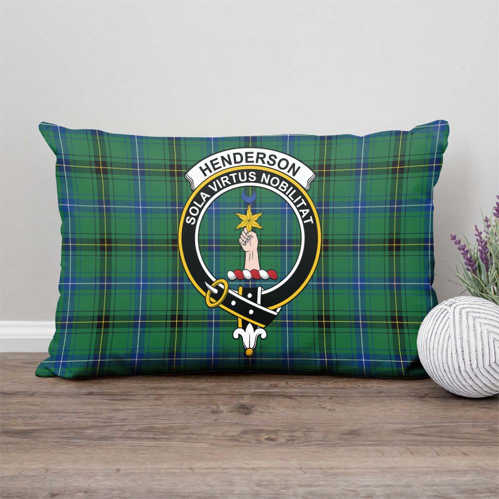 Henderson Ancient Tartan Pillow Cover with Family Crest Rectangle Pillow Cover - Tartanvibesclothing