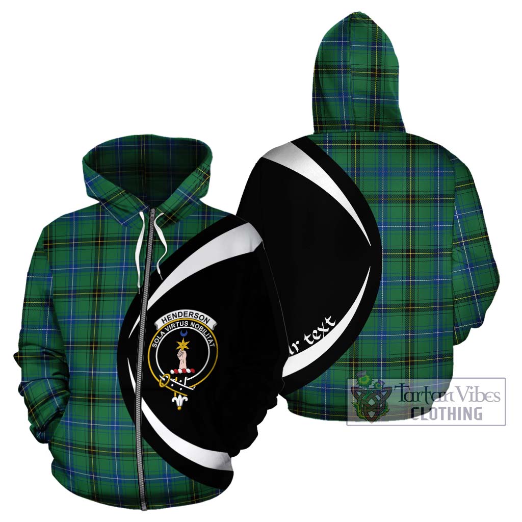 Tartan Vibes Clothing Henderson Ancient Tartan Hoodie with Family Crest Circle Style