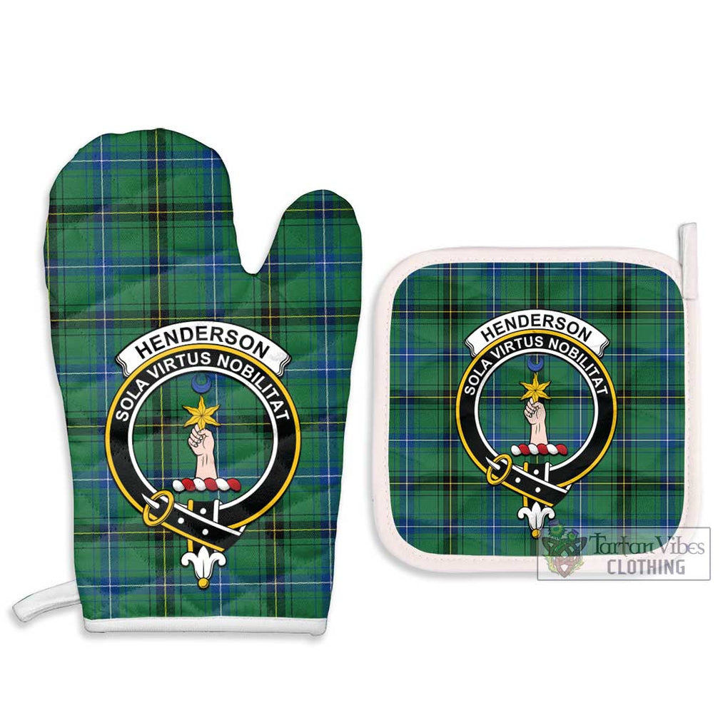 Henderson Ancient Tartan Combo Oven Mitt & Pot-Holder with Family Crest Combo 1 Oven Mitt & 2 Pot-Holder White - Tartan Vibes Clothing