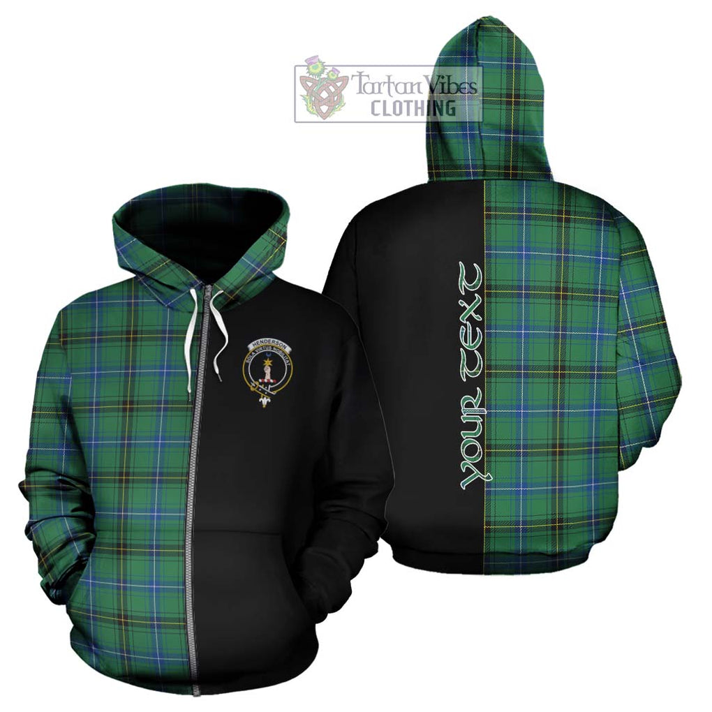 Henderson Ancient Tartan Hoodie with Family Crest and Half Of Me Style - Tartanvibesclothing Shop