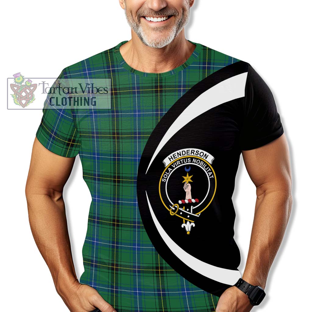 Tartan Vibes Clothing Henderson Ancient Tartan T-Shirt with Family Crest Circle Style