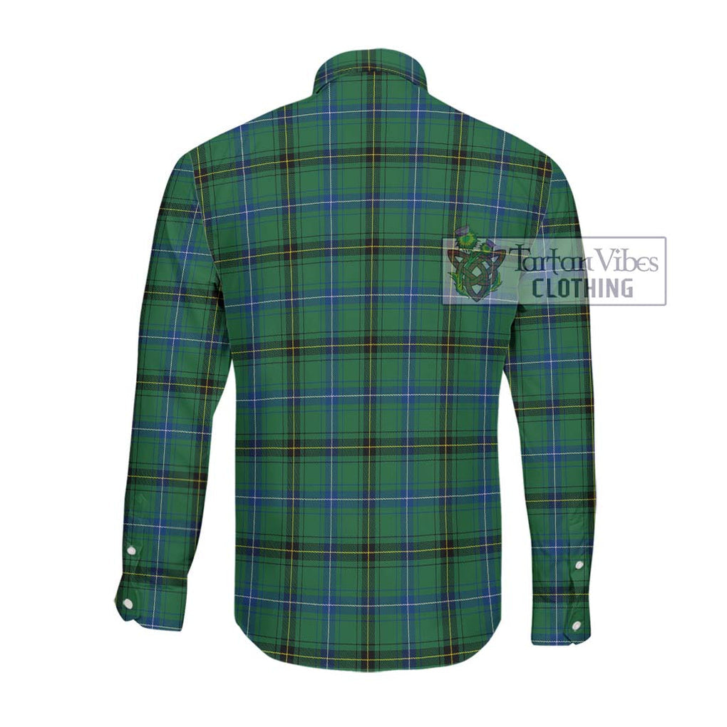 Henderson Ancient Tartan Long Sleeve Button Shirt with Family Crest DNA In Me Style - Tartanvibesclothing Shop