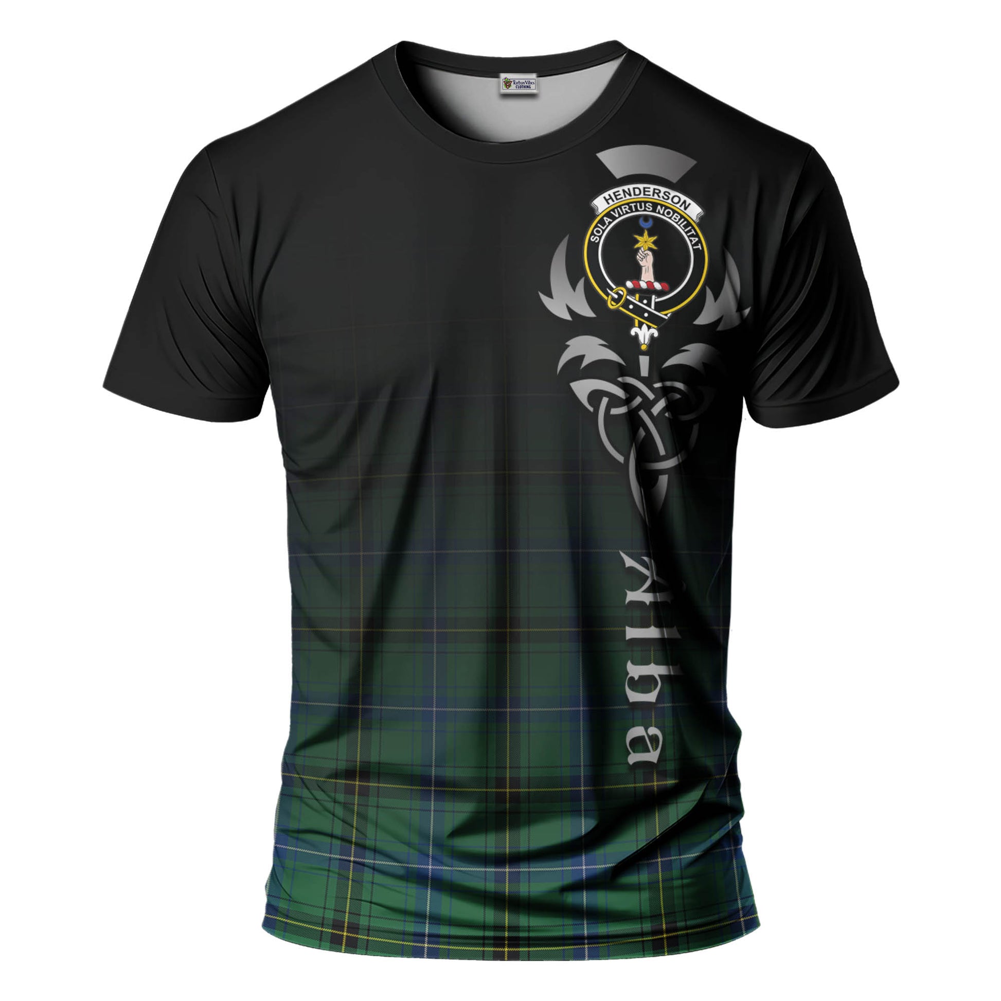 Tartan Vibes Clothing Henderson Ancient Tartan T-Shirt Featuring Alba Gu Brath Family Crest Celtic Inspired