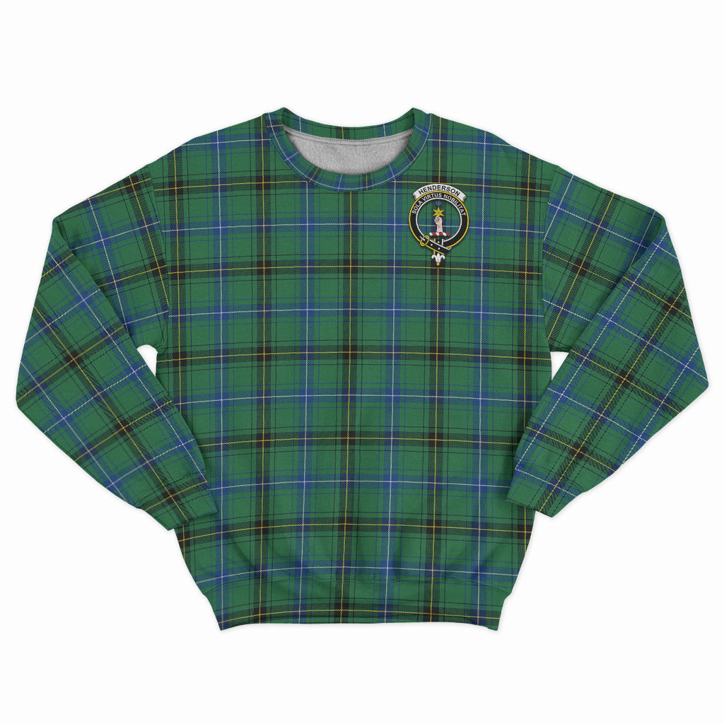 Henderson Ancient Tartan Sweatshirt with Family Crest - Tartan Vibes Clothing