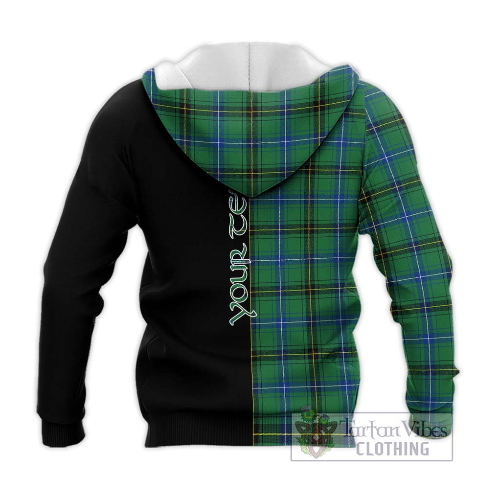 Henderson Ancient Tartan Knitted Hoodie with Family Crest and Half Of Me Style - Tartanvibesclothing Shop