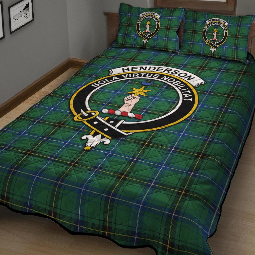 Henderson Ancient Tartan Quilt Bed Set with Family Crest - Tartan Vibes Clothing