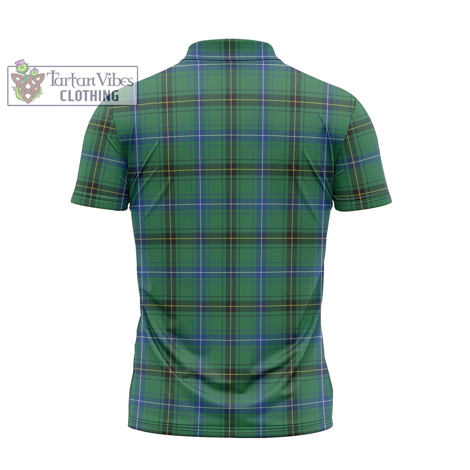 Tartan Vibes Clothing Henderson Ancient Tartan Zipper Polo Shirt with Family Crest