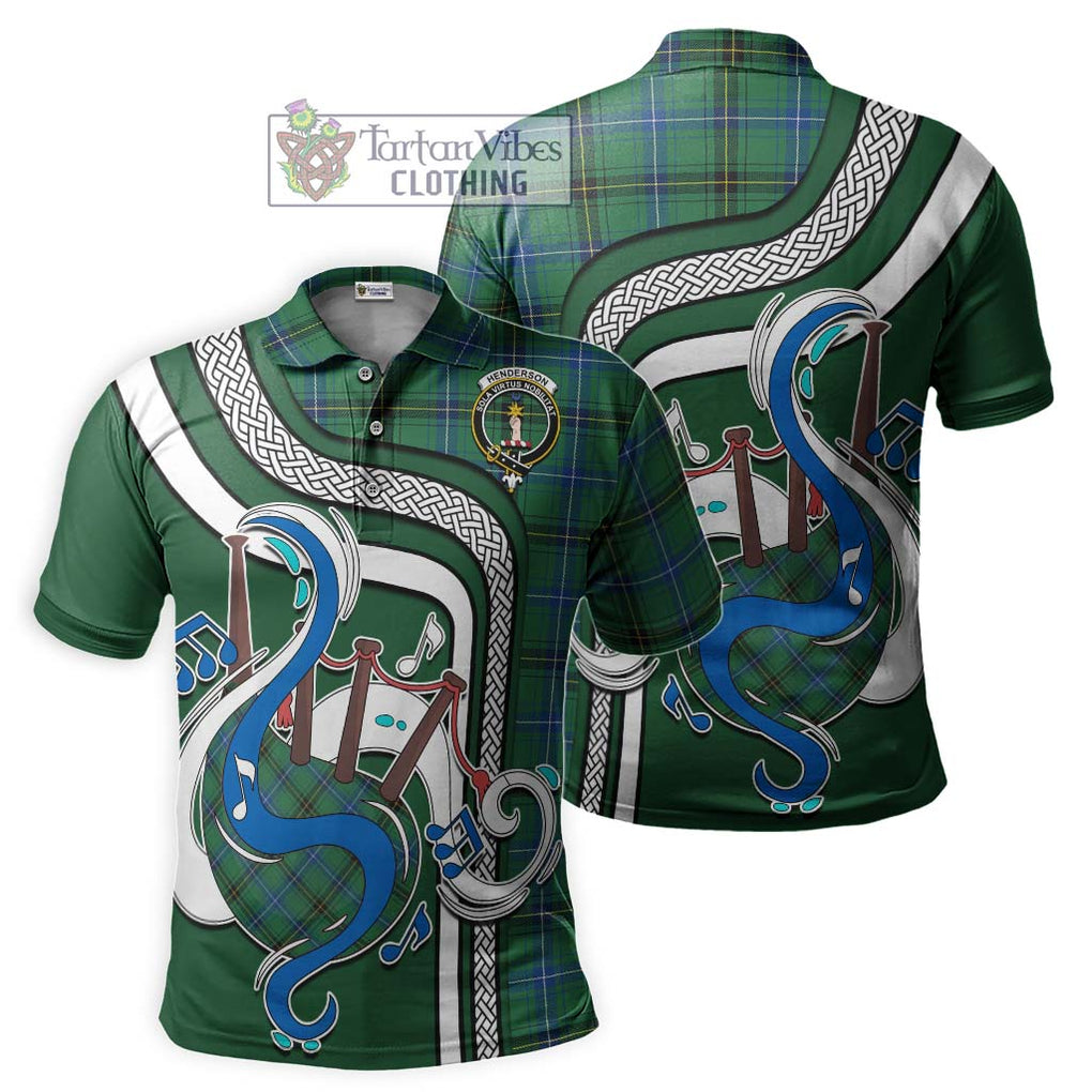 Tartan Vibes Clothing Henderson Ancient Tartan Polo Shirt with Epic Bagpipe Style