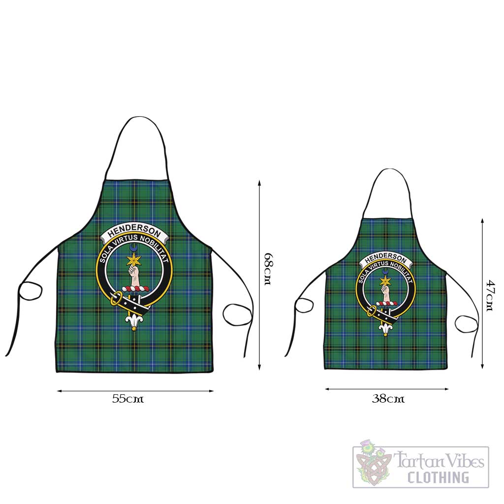 Henderson Ancient Tartan Apron with Family Crest Black L 55x68 cm - Tartan Vibes Clothing