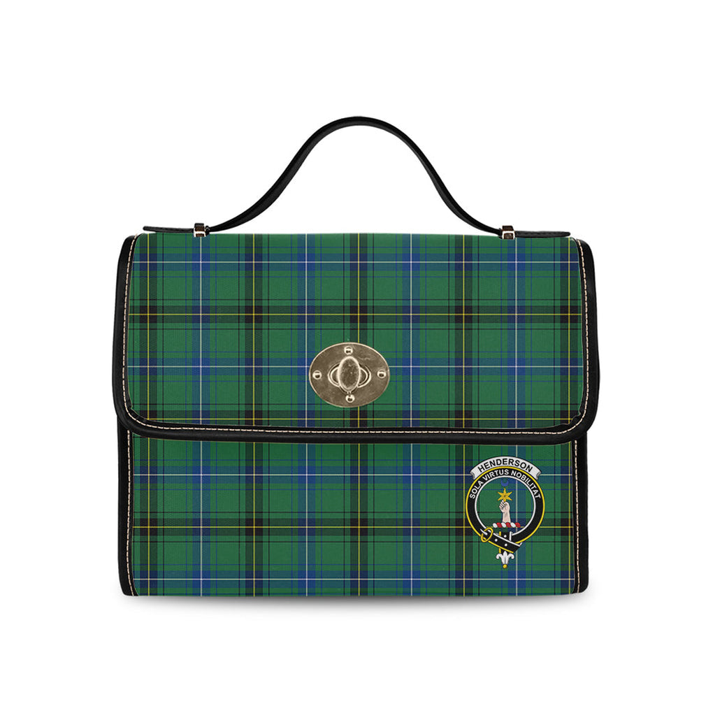 henderson-ancient-tartan-leather-strap-waterproof-canvas-bag-with-family-crest