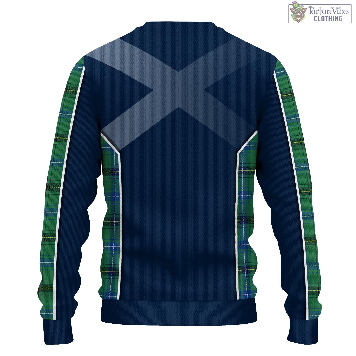 Tartan Vibes Clothing Henderson Ancient Tartan Knitted Sweatshirt with Family Crest and Scottish Thistle Vibes Sport Style