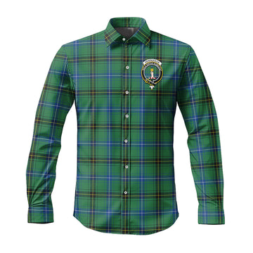 Henderson Ancient Tartan Long Sleeve Button Up Shirt with Family Crest