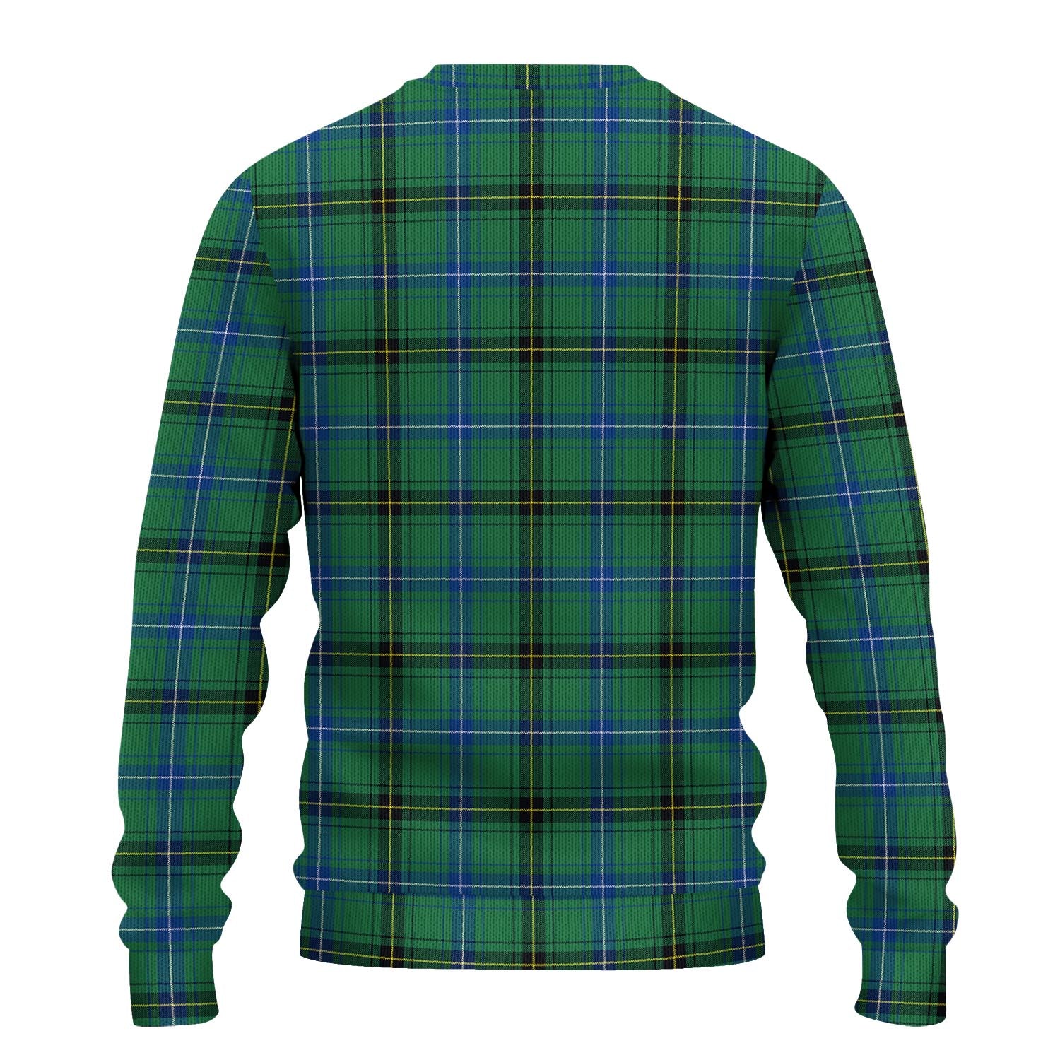 Henderson Ancient Tartan Knitted Sweater with Family Crest - Tartanvibesclothing