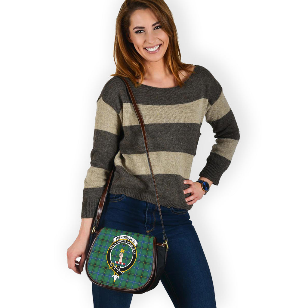 Henderson Ancient Tartan Saddle Bag with Family Crest - Tartan Vibes Clothing