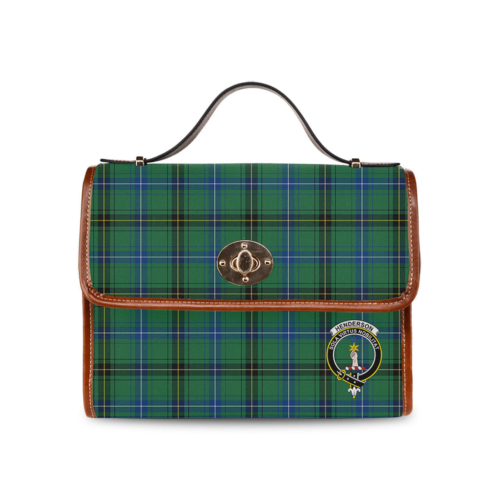 henderson-ancient-tartan-leather-strap-waterproof-canvas-bag-with-family-crest