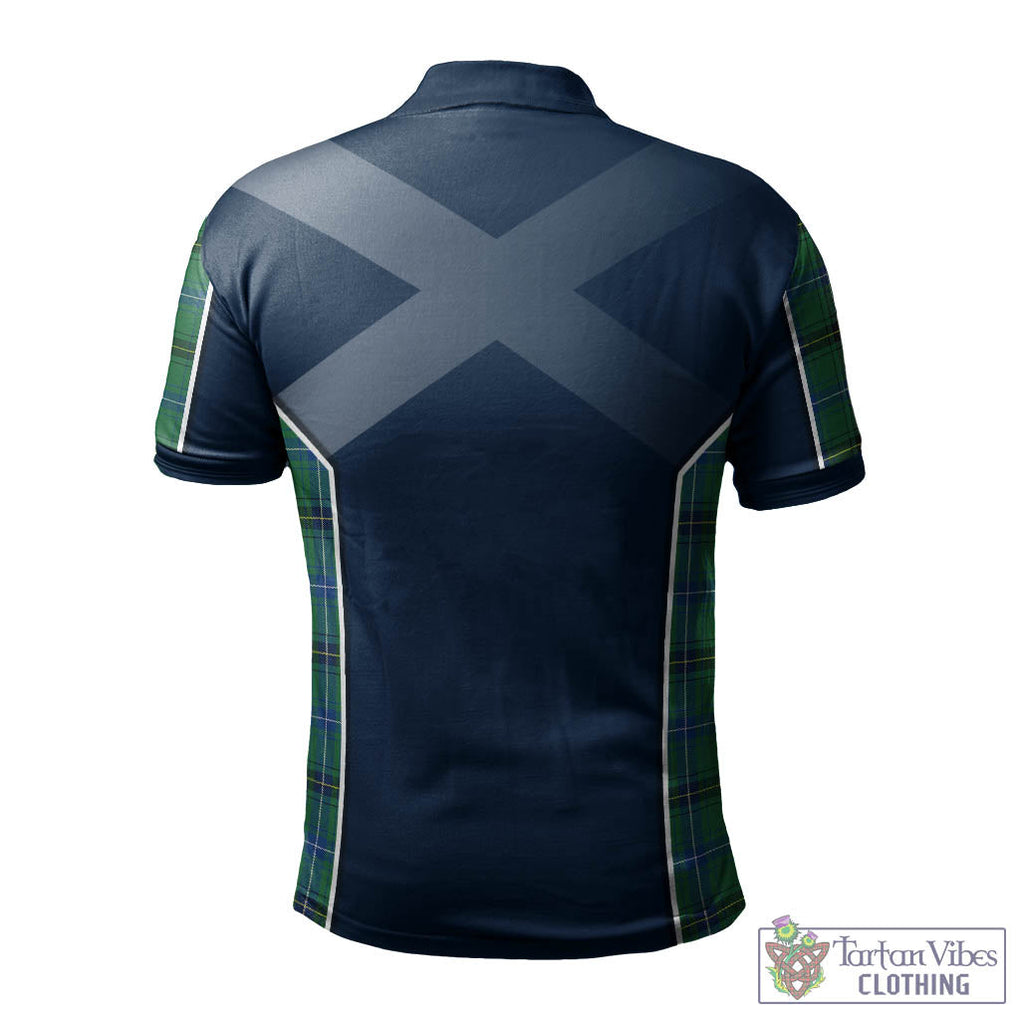 Tartan Vibes Clothing Henderson Ancient Tartan Men's Polo Shirt with Family Crest and Scottish Thistle Vibes Sport Style