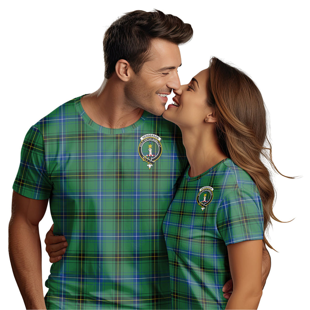 Henderson Ancient Tartan T-Shirt with Family Crest - Tartan Vibes Clothing