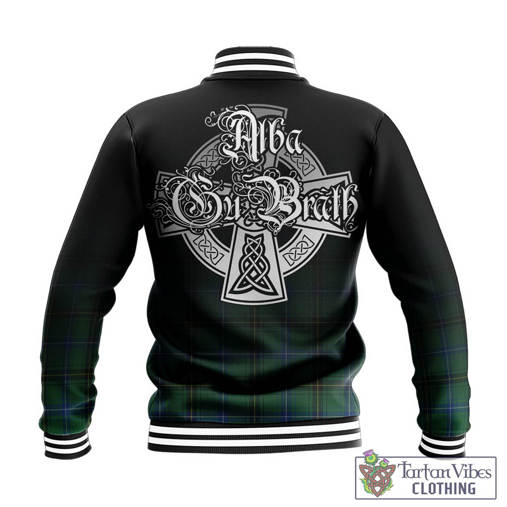 Tartan Vibes Clothing Henderson Ancient Tartan Baseball Jacket Featuring Alba Gu Brath Family Crest Celtic Inspired