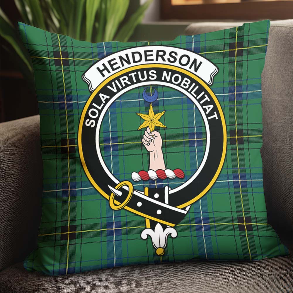 Henderson Ancient Tartan Pillow Cover with Family Crest - Tartanvibesclothing