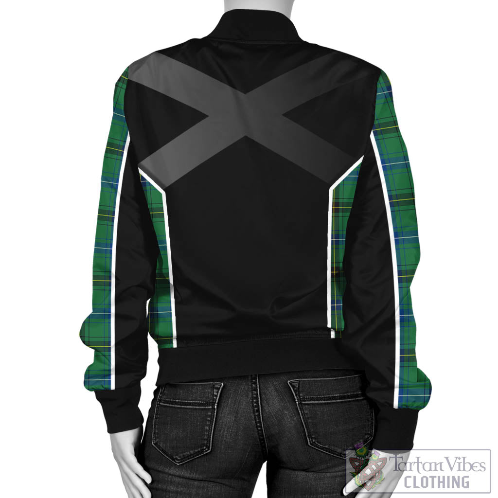 Tartan Vibes Clothing Henderson Ancient Tartan Bomber Jacket with Family Crest and Scottish Thistle Vibes Sport Style