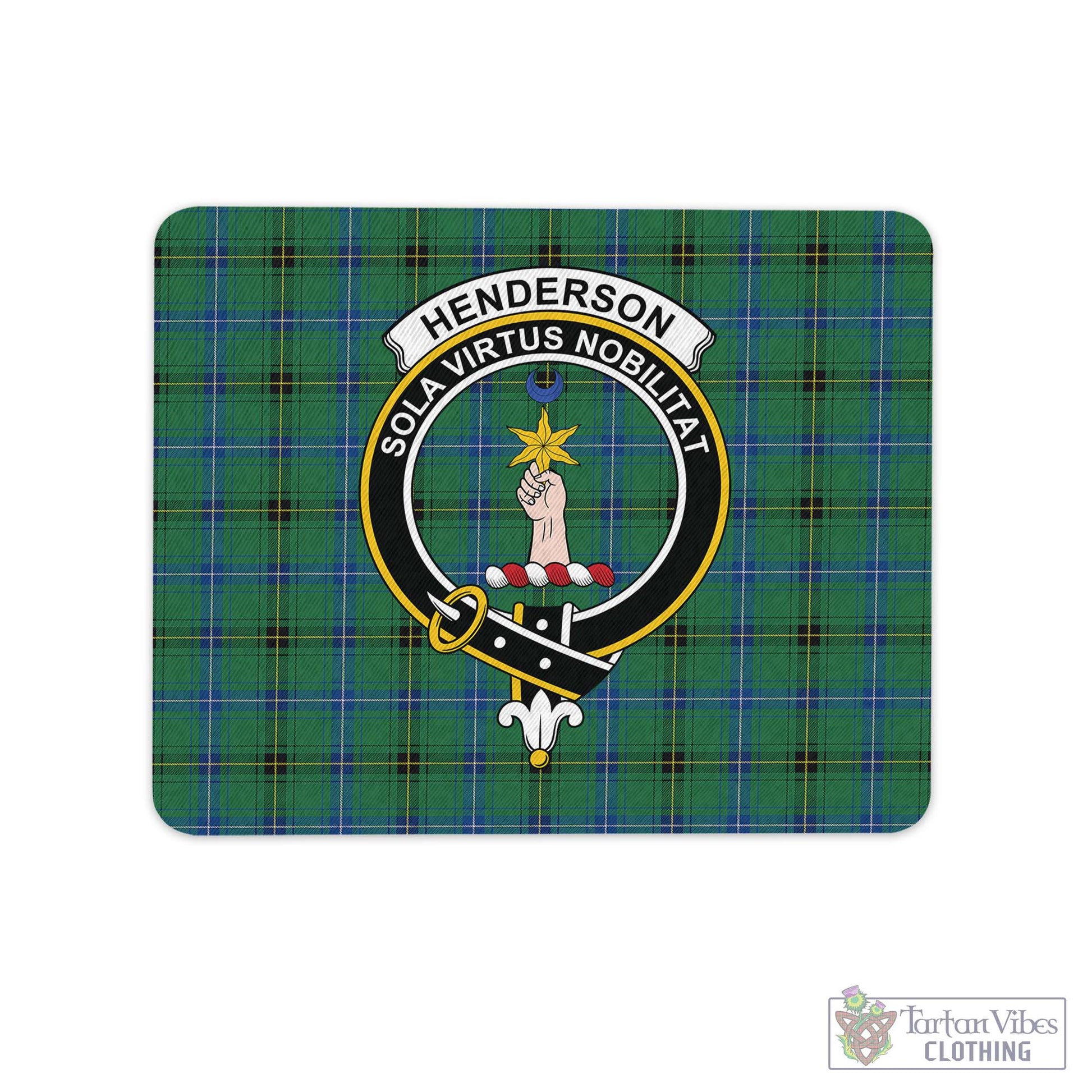 Tartan Vibes Clothing Henderson Ancient Tartan Mouse Pad with Family Crest