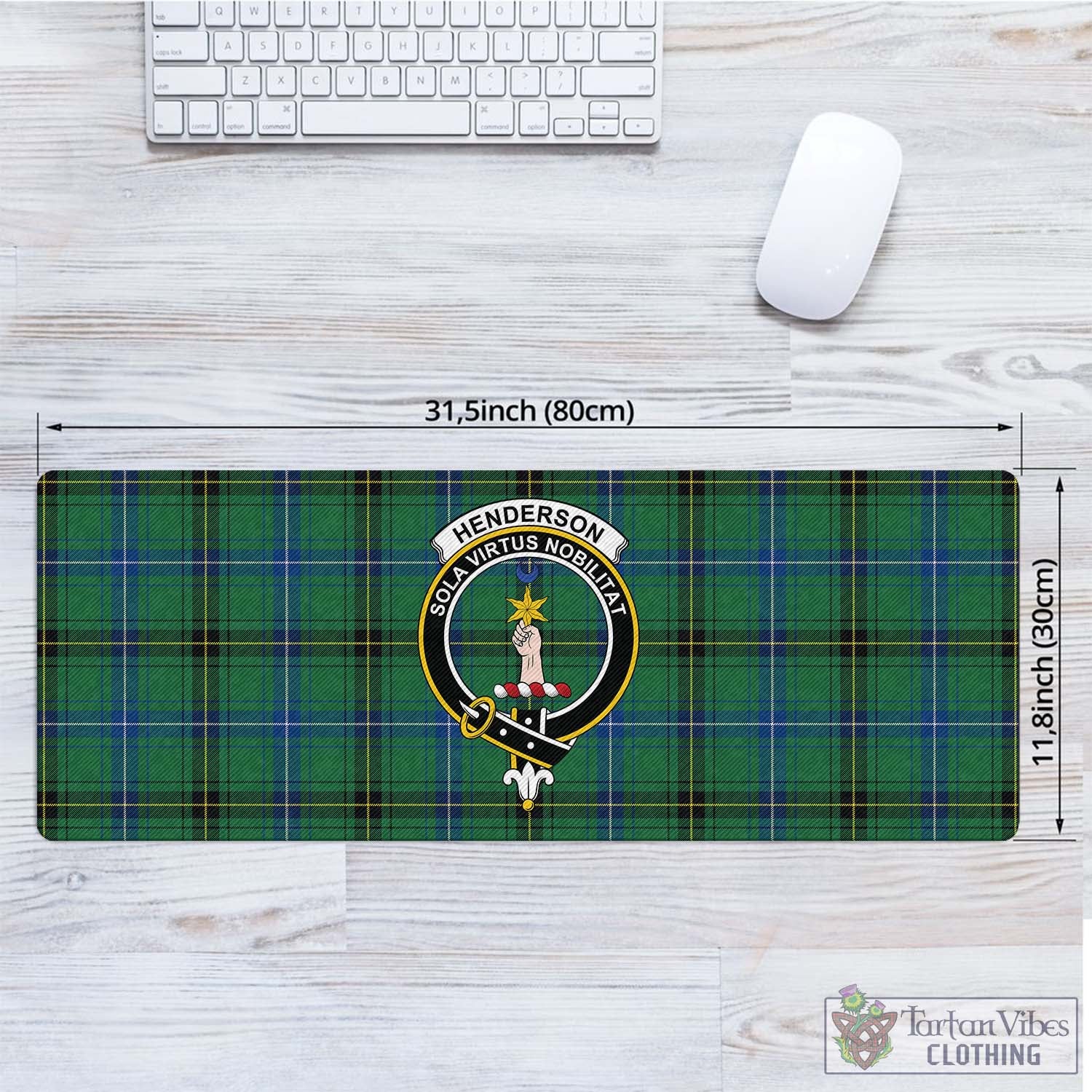 Tartan Vibes Clothing Henderson Ancient Tartan Mouse Pad with Family Crest