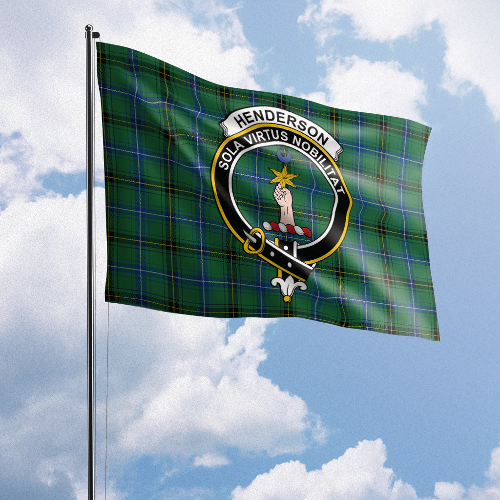 Henderson Ancient Tartan Flag with Family Crest House Flag (Horizontal) - Tartan Vibes Clothing