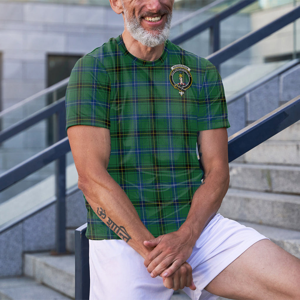 Henderson Ancient Tartan T-Shirt with Family Crest - Tartan Vibes Clothing