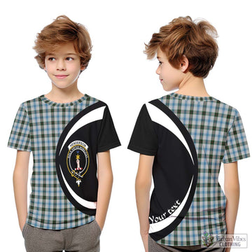 Henderson Dress Tartan Kid T-Shirt with Family Crest Circle Style