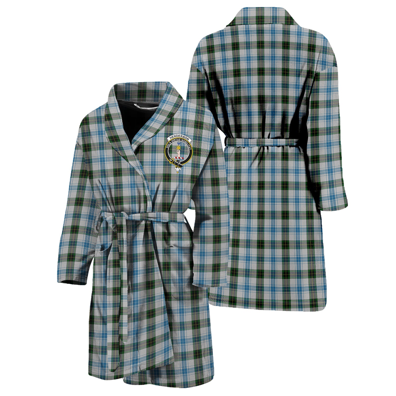 Henderson Dress Tartan Bathrobe with Family Crest Unisex S - Tartan Vibes Clothing