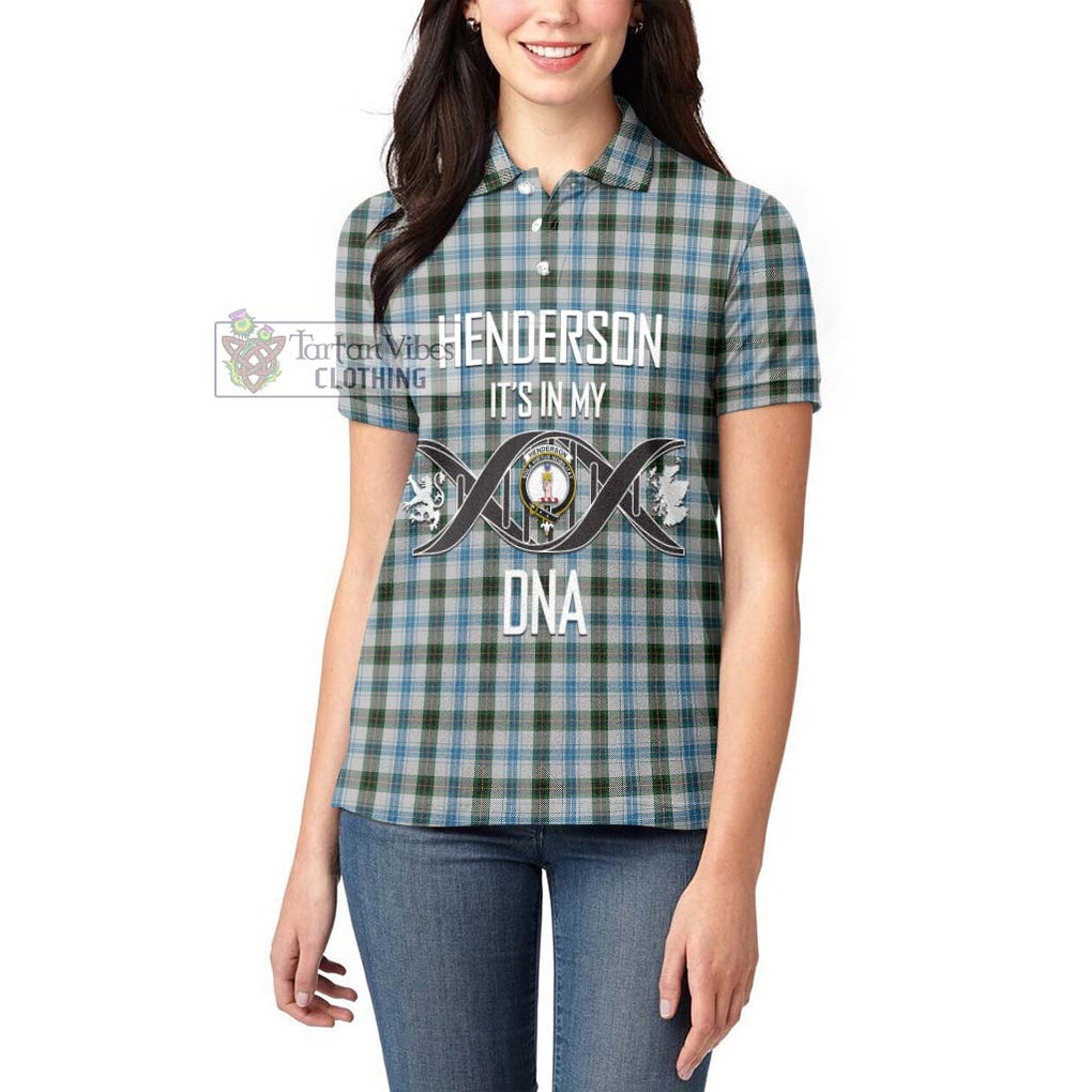 Henderson Dress Tartan Women's Polo Shirt with Family Crest DNA In Me Style Women - Tartanvibesclothing Shop