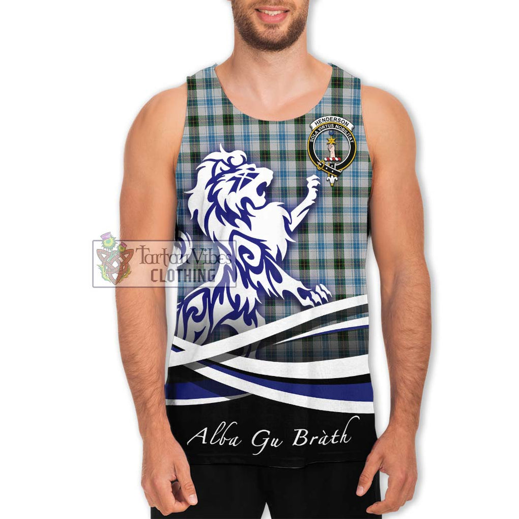 Henderson Dress Tartan Men's Tank Top with Alba Gu Brath Regal Lion Emblem Men - Tartanvibesclothing Shop