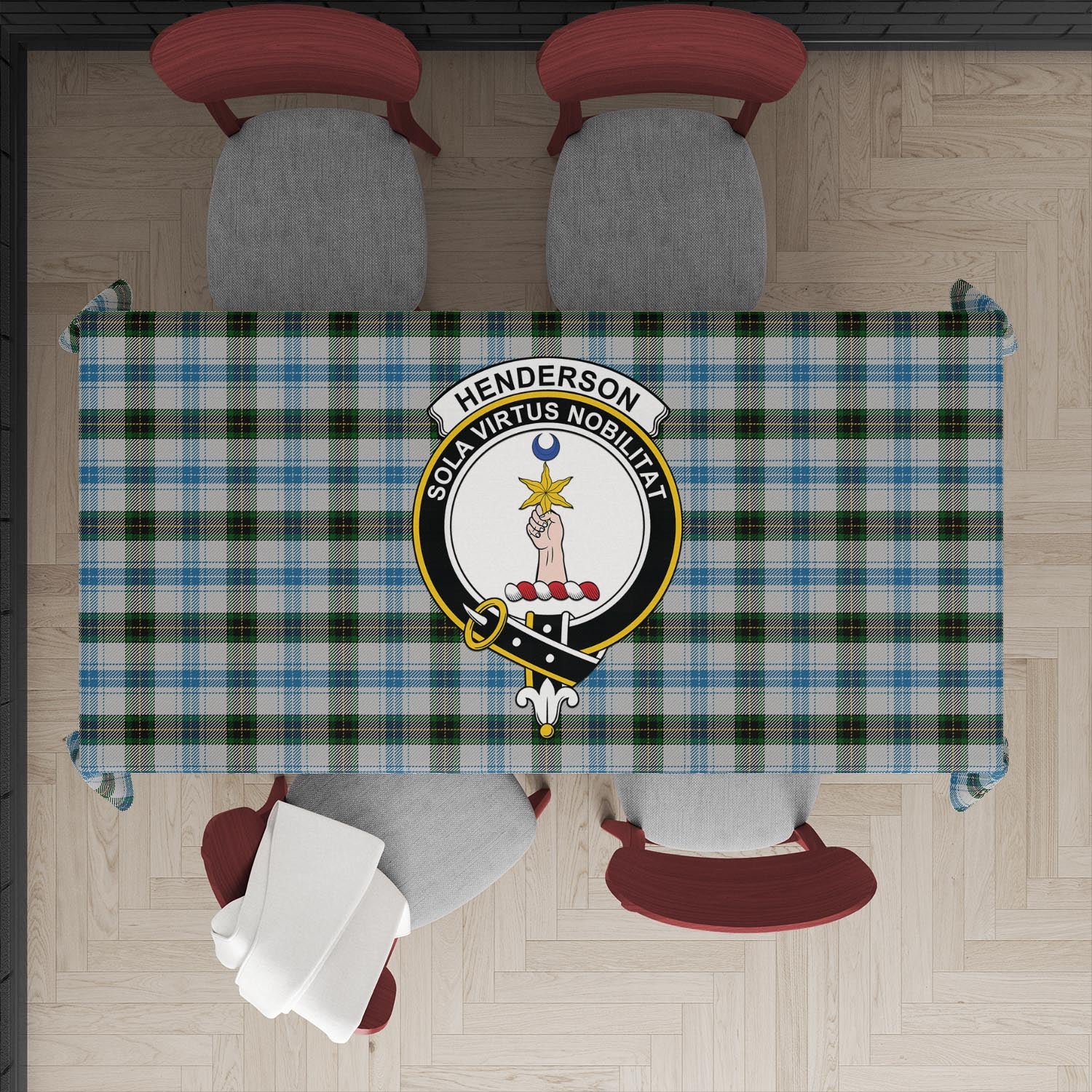 henderson-dress-tatan-tablecloth-with-family-crest