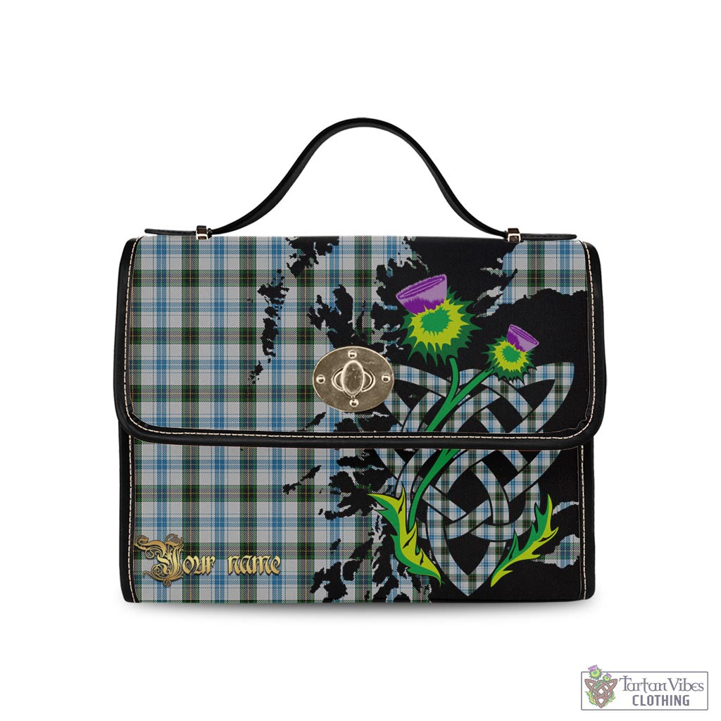 Tartan Vibes Clothing Henderson Dress Tartan Waterproof Canvas Bag with Scotland Map and Thistle Celtic Accents